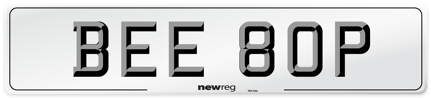 BEE 80P Number Plate from New Reg